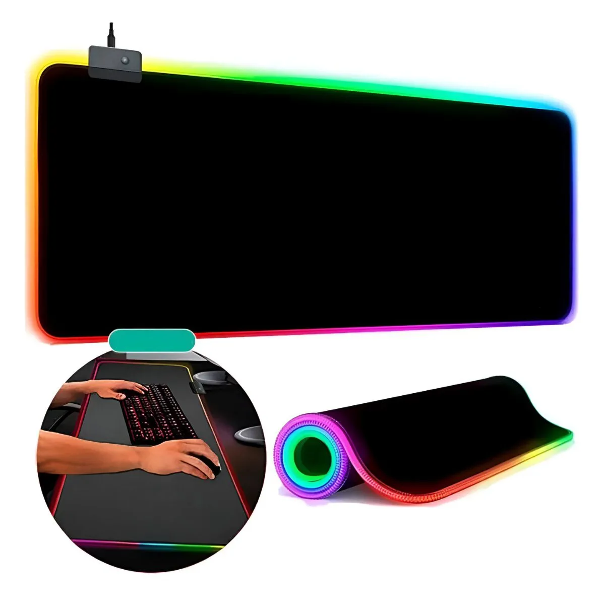 MOUSEPAD RGB GAMER PREMIUM 80CM CON LED MULTICOLOR